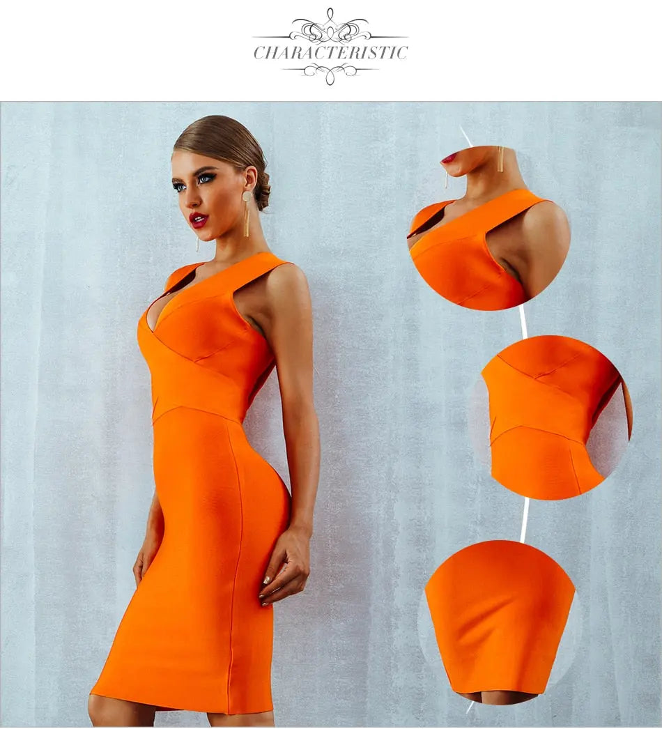 Tank Sexy Deep V-Neck  Bodycon Dress - MSCOOCO