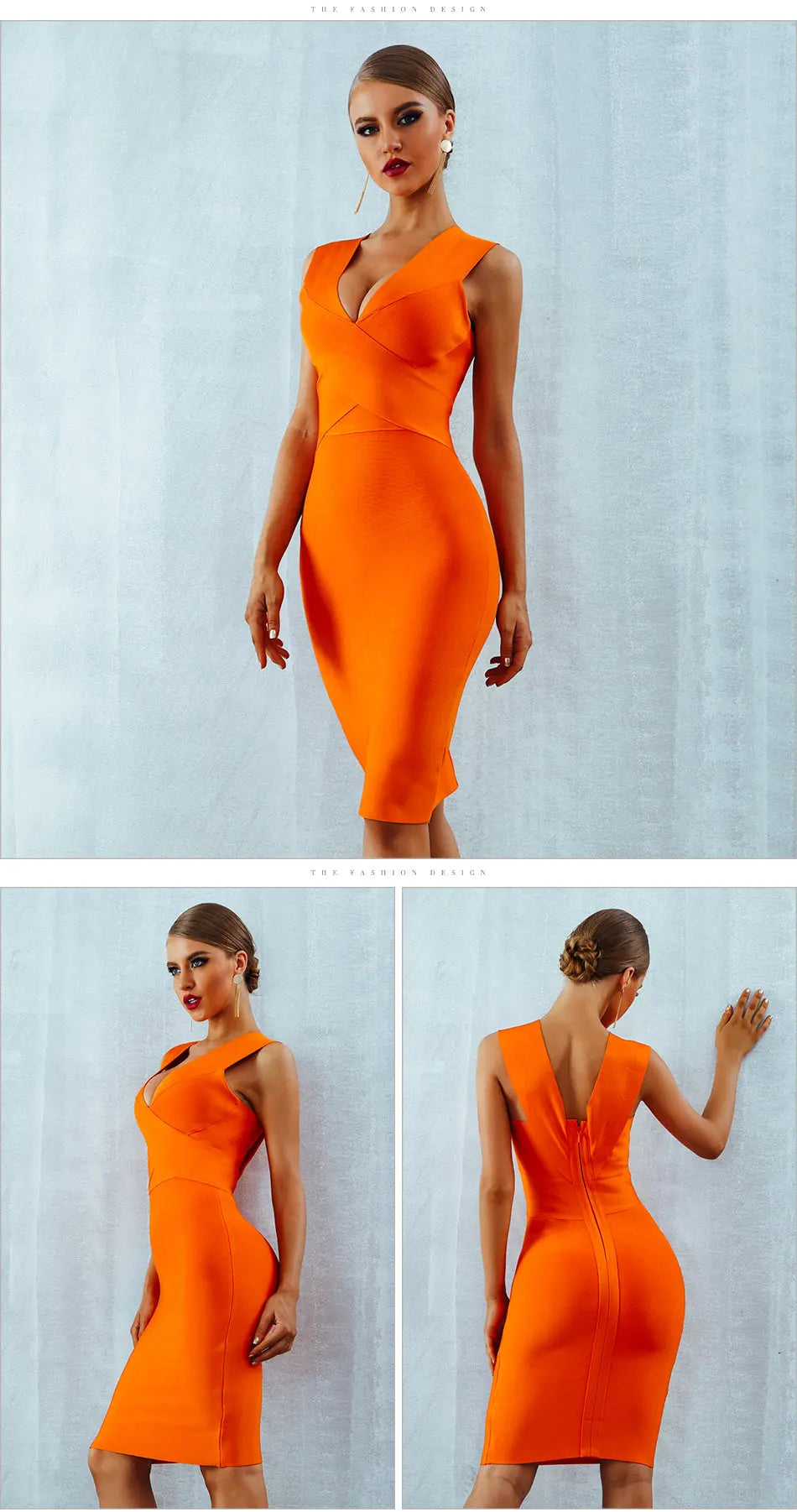 Tank Sexy Deep V-Neck  Bodycon Dress - MSCOOCO