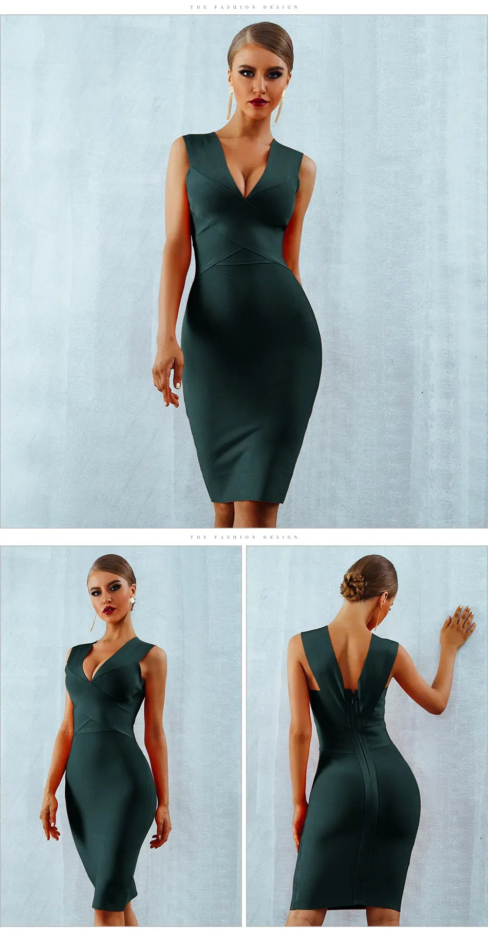 Tank Sexy Deep V-Neck  Bodycon Dress - MSCOOCO