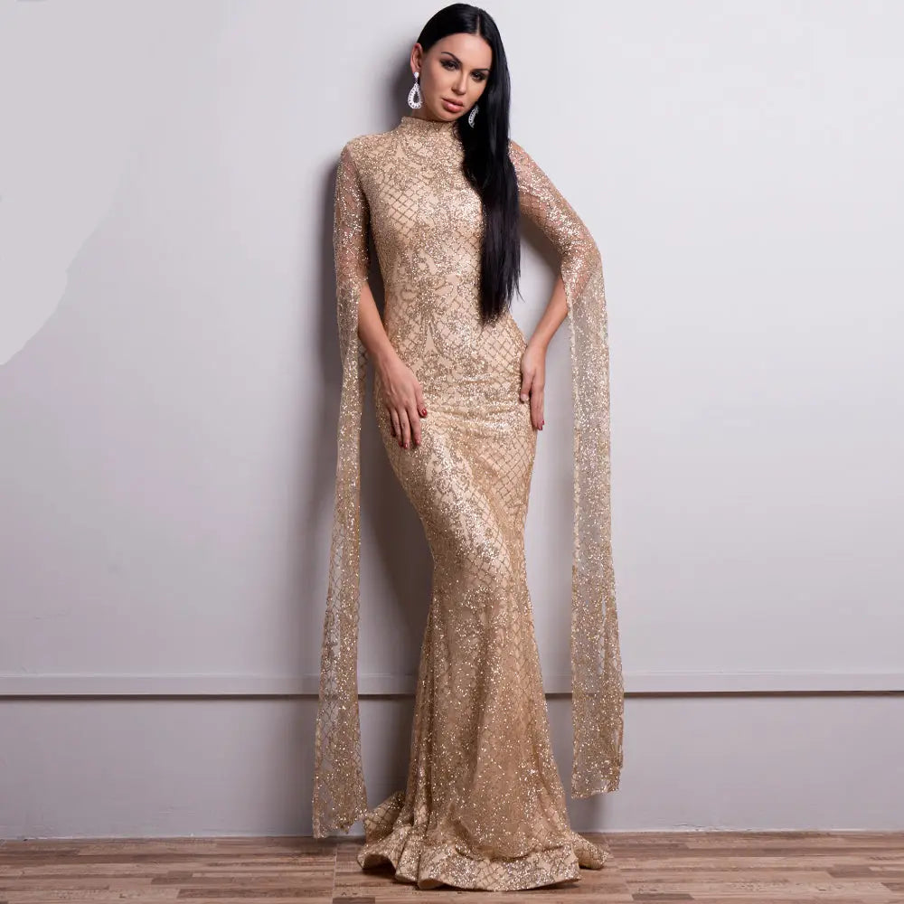 Vestdios Elegant Glitter Maxi Dress - MSCOOCO