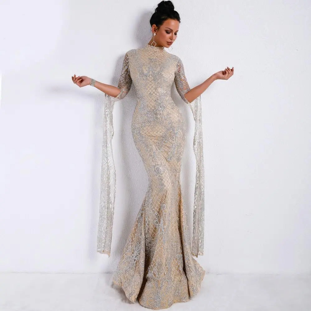 Vestdios Elegant Glitter Maxi Dress - MSCOOCO