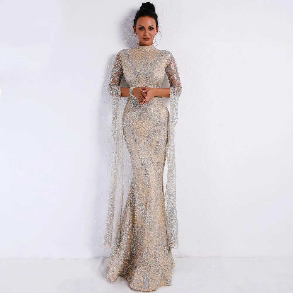 Vestdios Elegant Glitter Maxi Dress - MSCOOCO