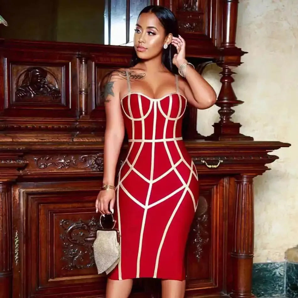 Vestido Spaghetti Strap Celebrity Dress - MSCOOCO