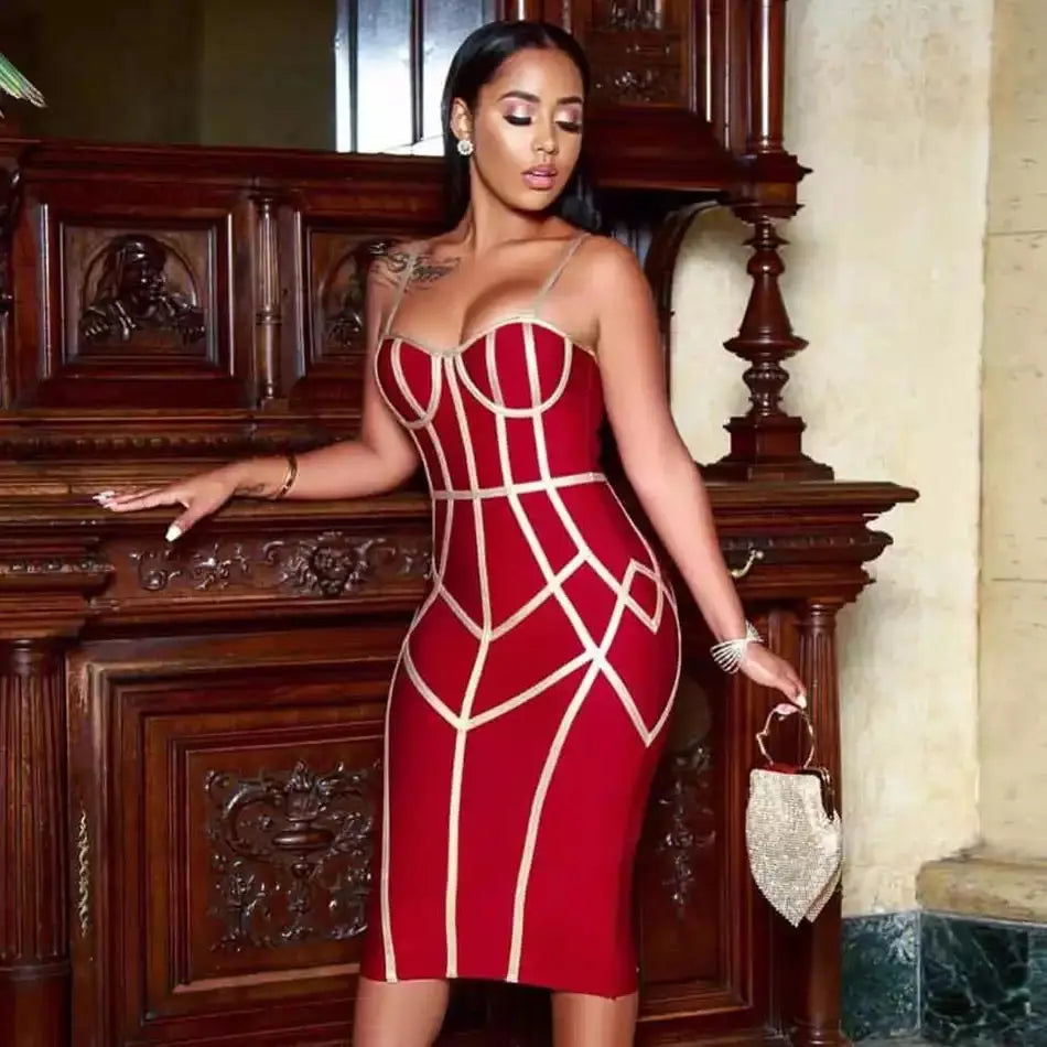 Vestido Spaghetti Strap Celebrity Dress - MSCOOCO