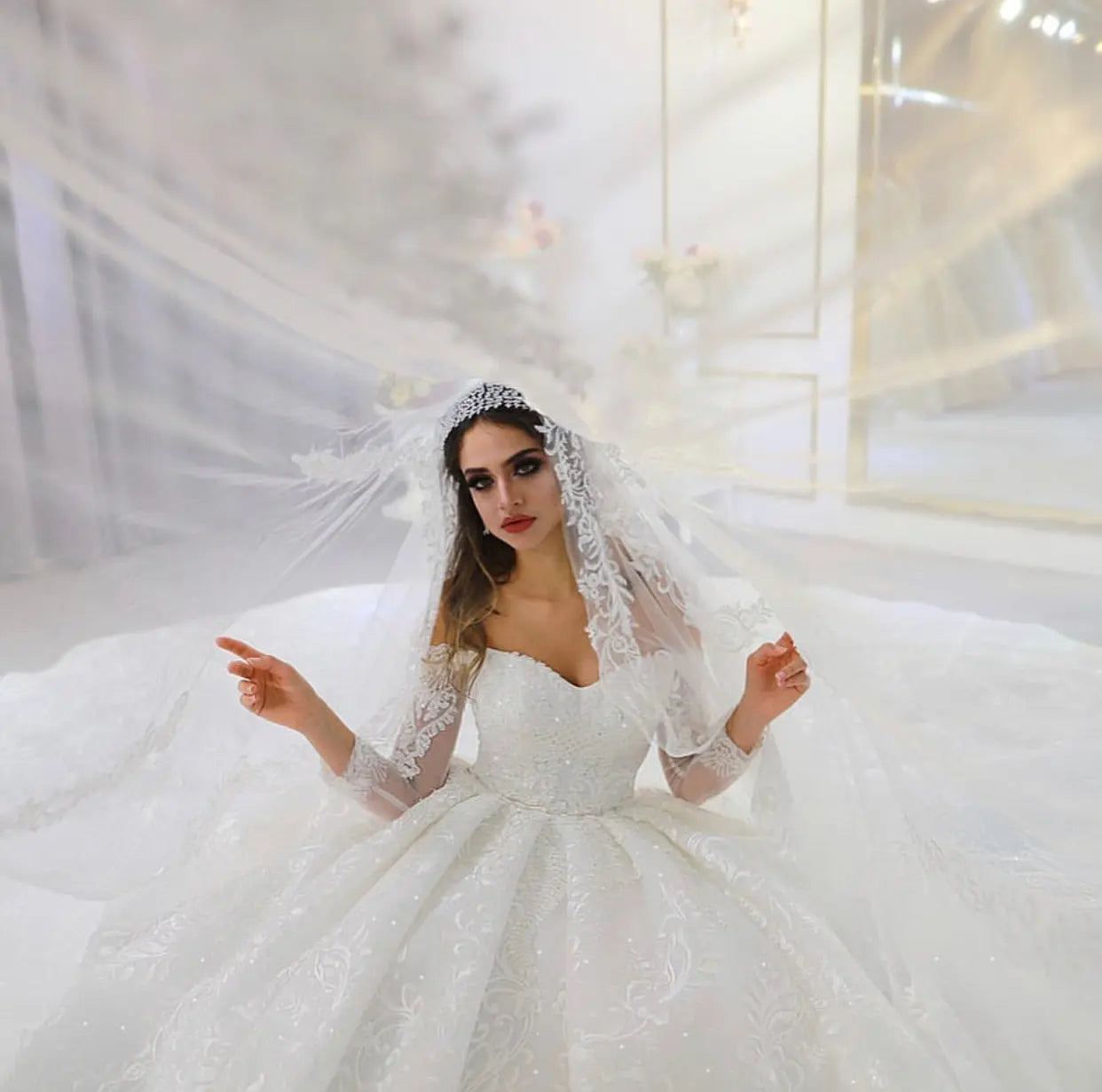 White Off The Shoulder Lace Bridal Dress Mscooco.co.uk