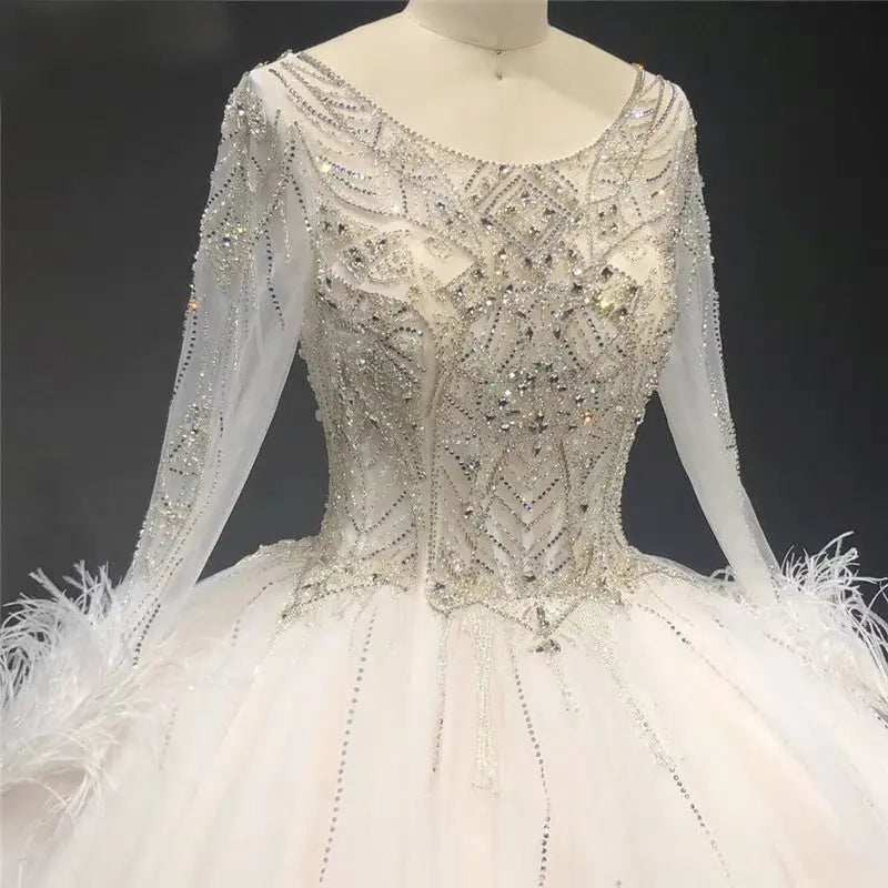 White Sparkle Beading Bridal Gown Mscooco.co.uk