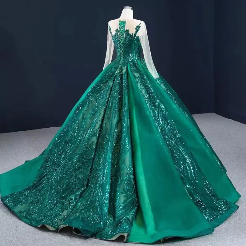 Yarina O-Neck Sparkle Bride Gown Mscooco.co.uk