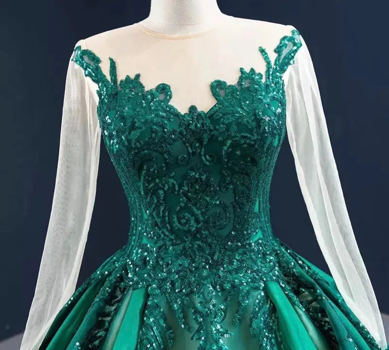 Yarina O-Neck Sparkle Bride Gown Mscooco.co.uk