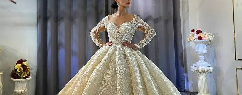 2021 Big Ball Gown Puffy Princess Wedding Dress - Mscooco.co.uk