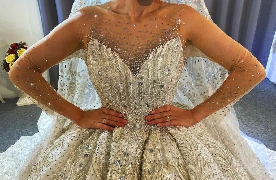 2021 Luxury Heavy Beading Wedding dress - Mscooco.co.uk