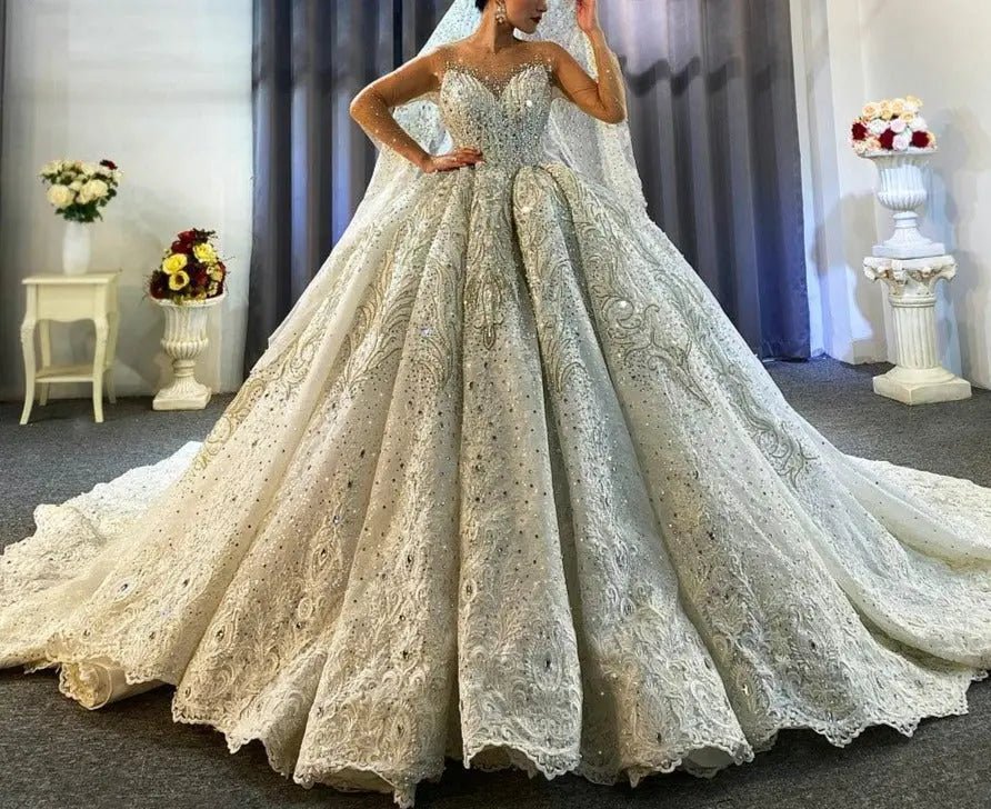 2021 Luxury Heavy Beading Wedding dress - Mscooco.co.uk