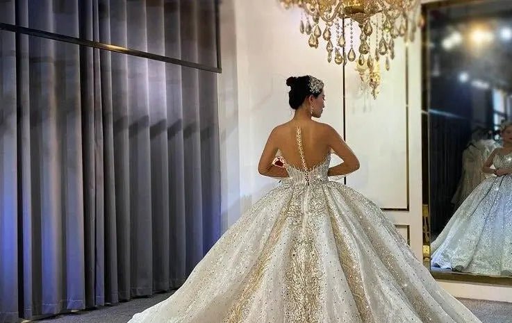 2021 Luxury Heavy Beading Wedding dress - Mscooco.co.uk
