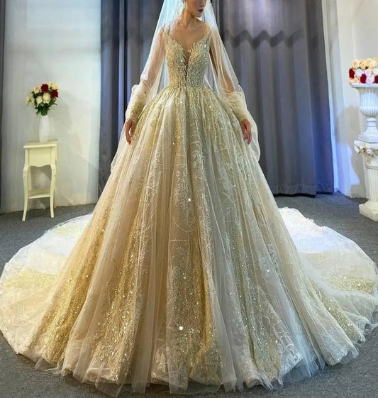 2021 New Design Wedding Dress With Lace Cape - Mscooco.co.uk