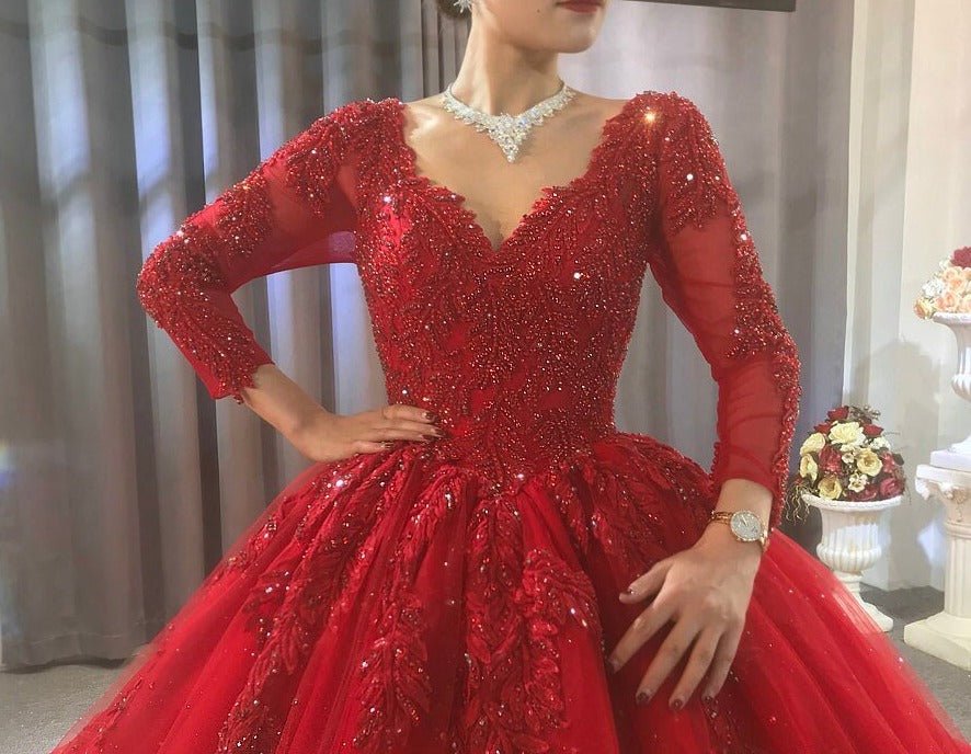 2021 Red Wedding Dress - Mscooco.co.uk