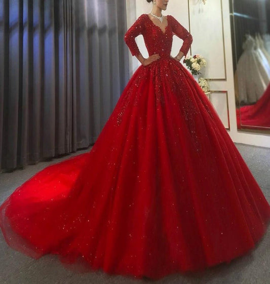 2021 Red Wedding Dress - Mscooco.co.uk