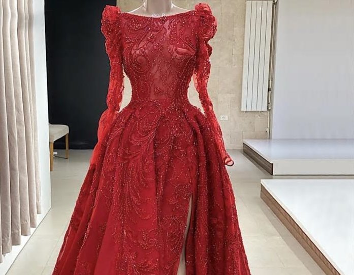 Stella - Red Luxury Beaded Gown Mscooco.co.uk