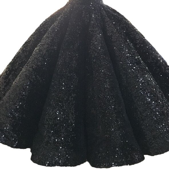 One Shoulder High-end Vintage Sequined Bridal Gown Mscooco.co.uk