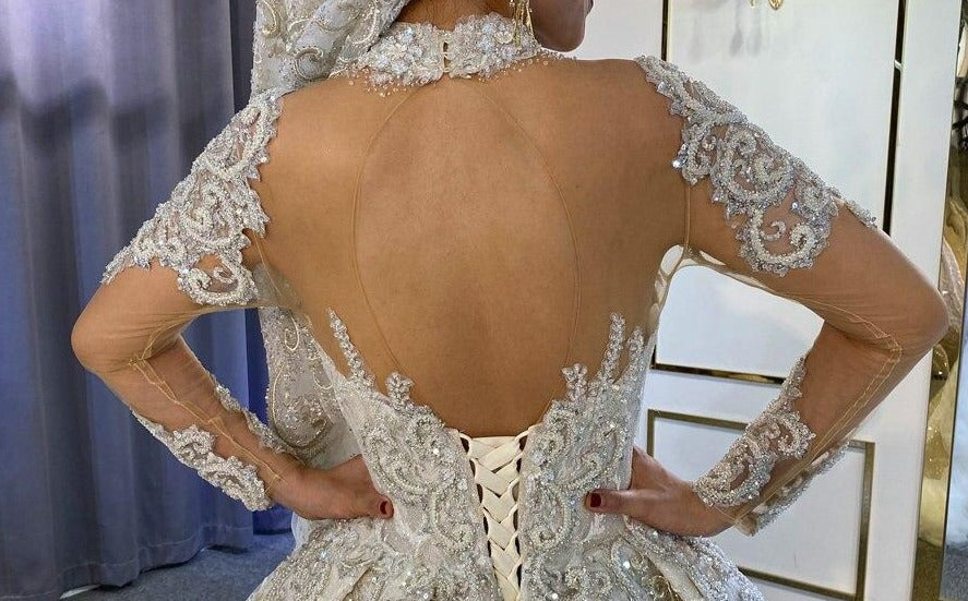 Royal Long Train luxury Bridal Gown 2021 Mscooco.co.uk
