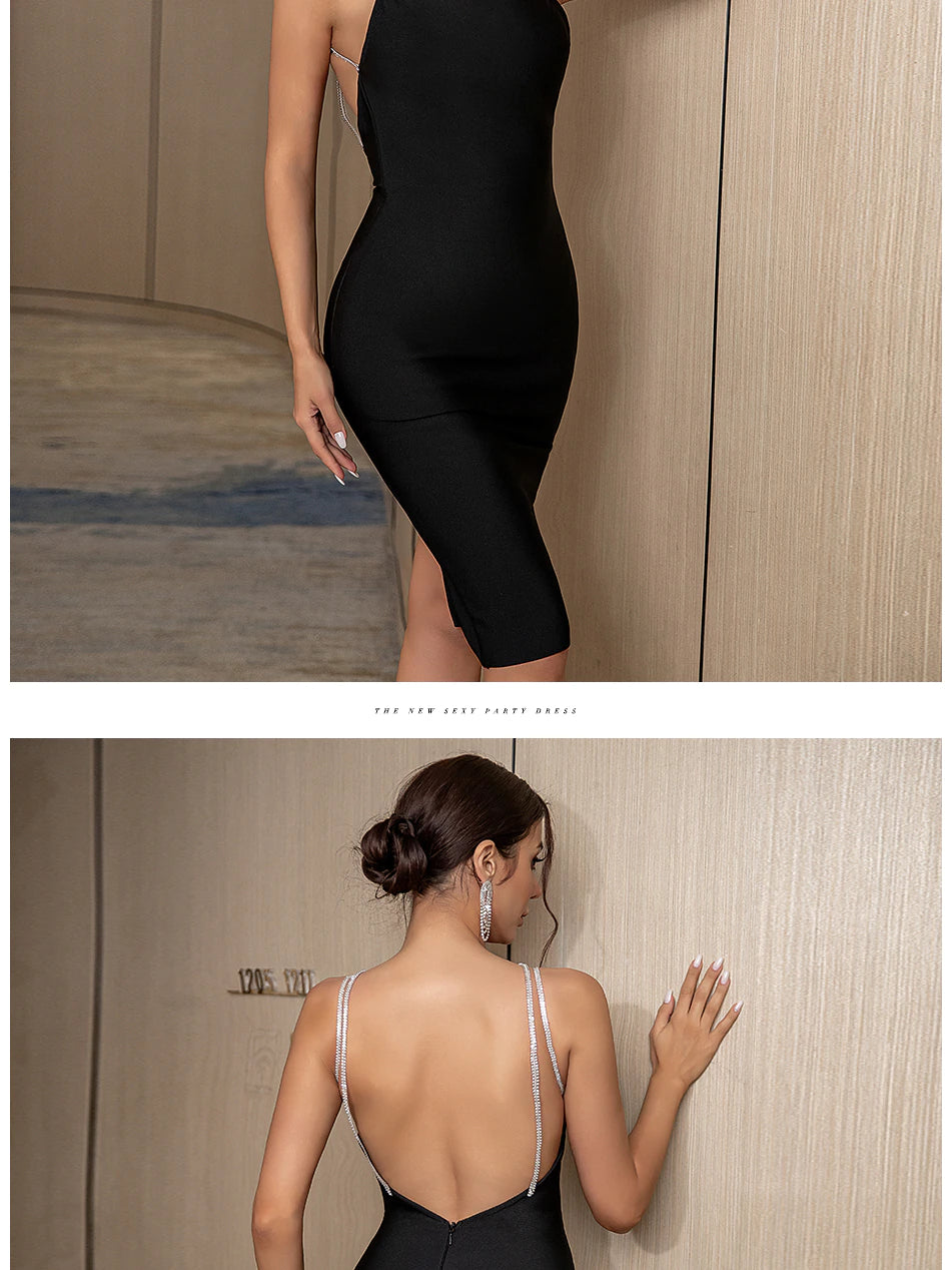 Spaghetti Strap Backless Bandage Dress Mscooco.co.uk