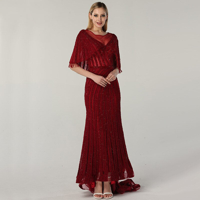 Red Beading Sequin Lace Evening Gown Mscooco Mscooco.co.uk Red Beading Sequin Lace Evening Gown Mscooco Mscooco.co.uk