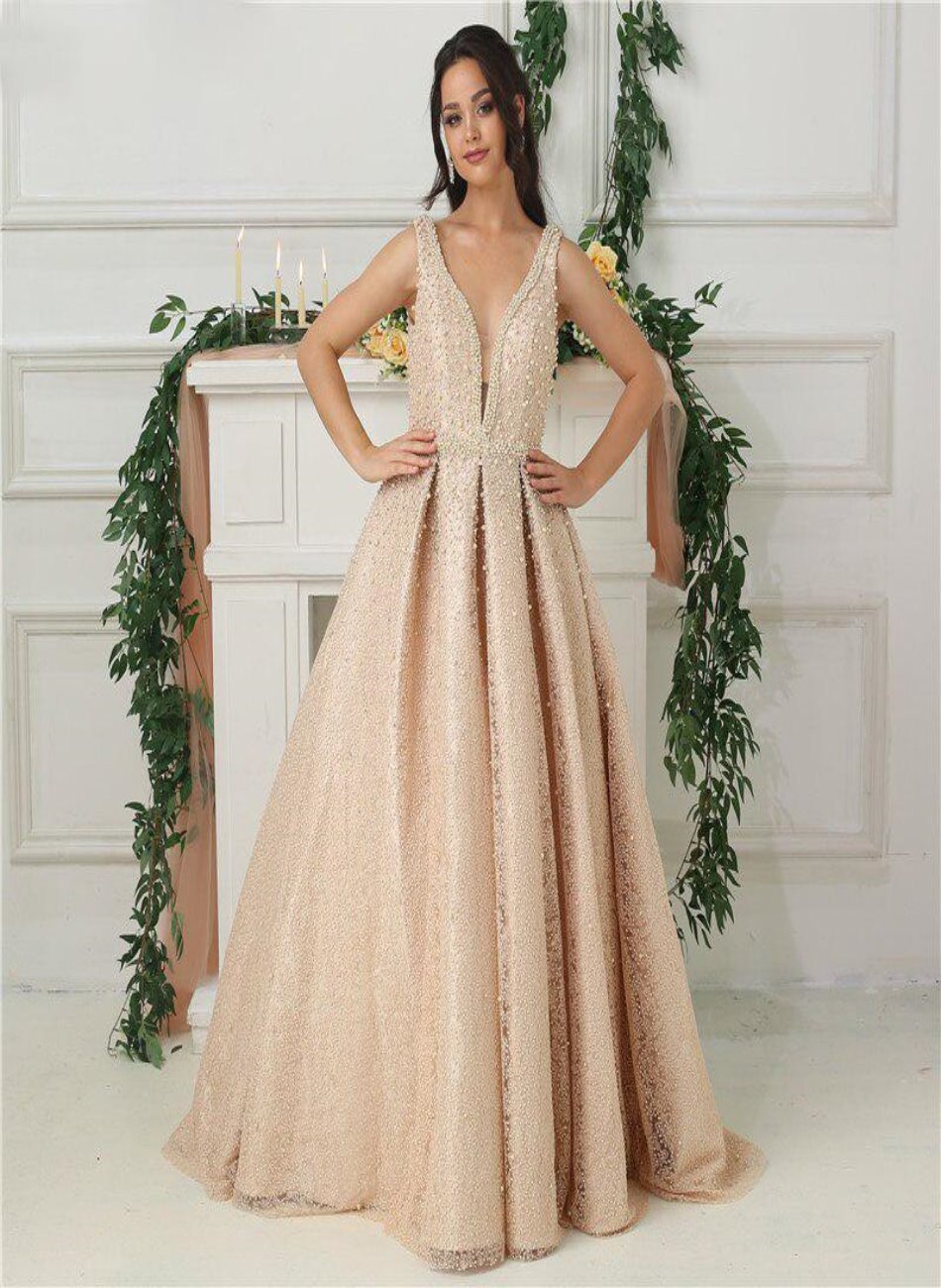Sophia - Pearls Crystal Lux Gown Mscooco.co.uk