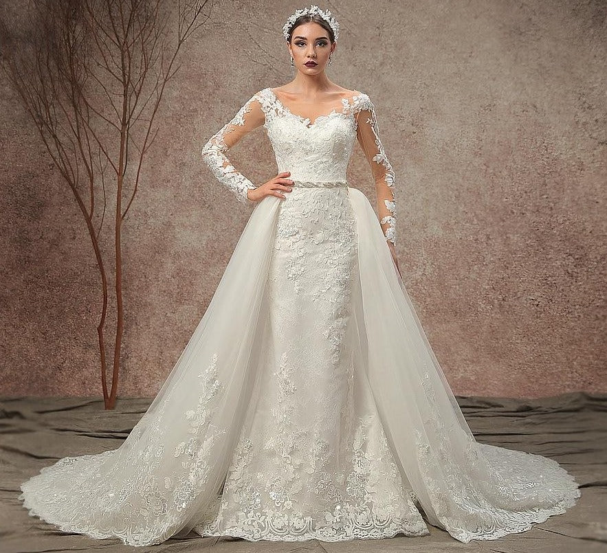 Mermaid Wedding Dress With Detachable Skirt Mscooco.co.uk