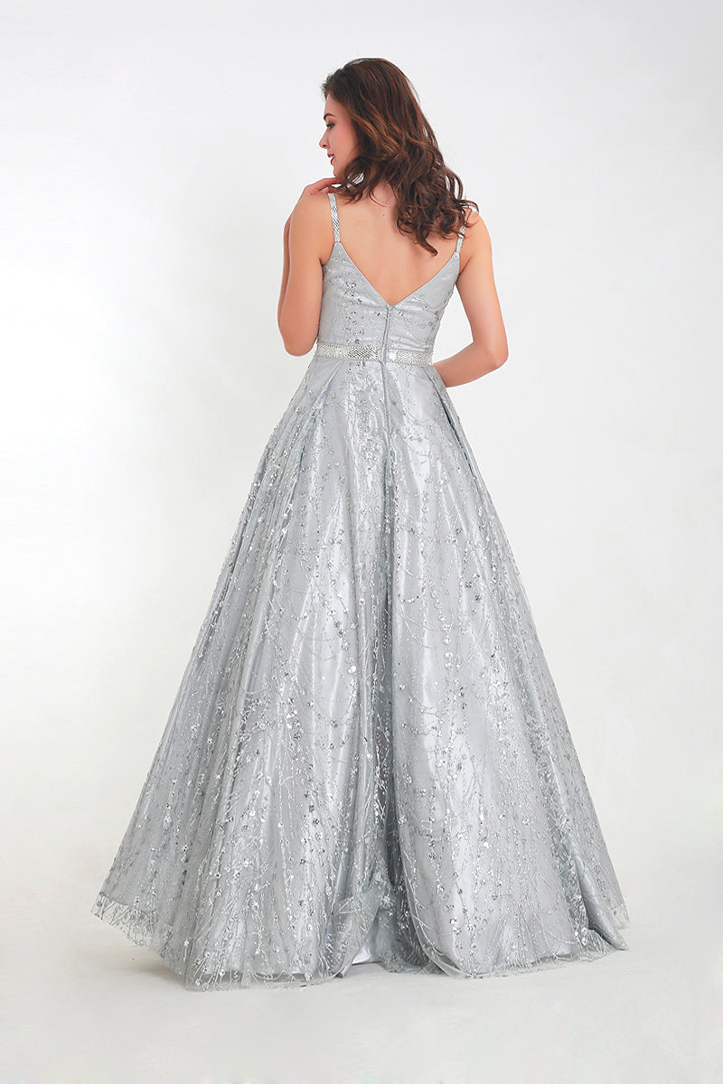 Rihanna - Grey Maxi Ball Gown Mscooco.co.uk