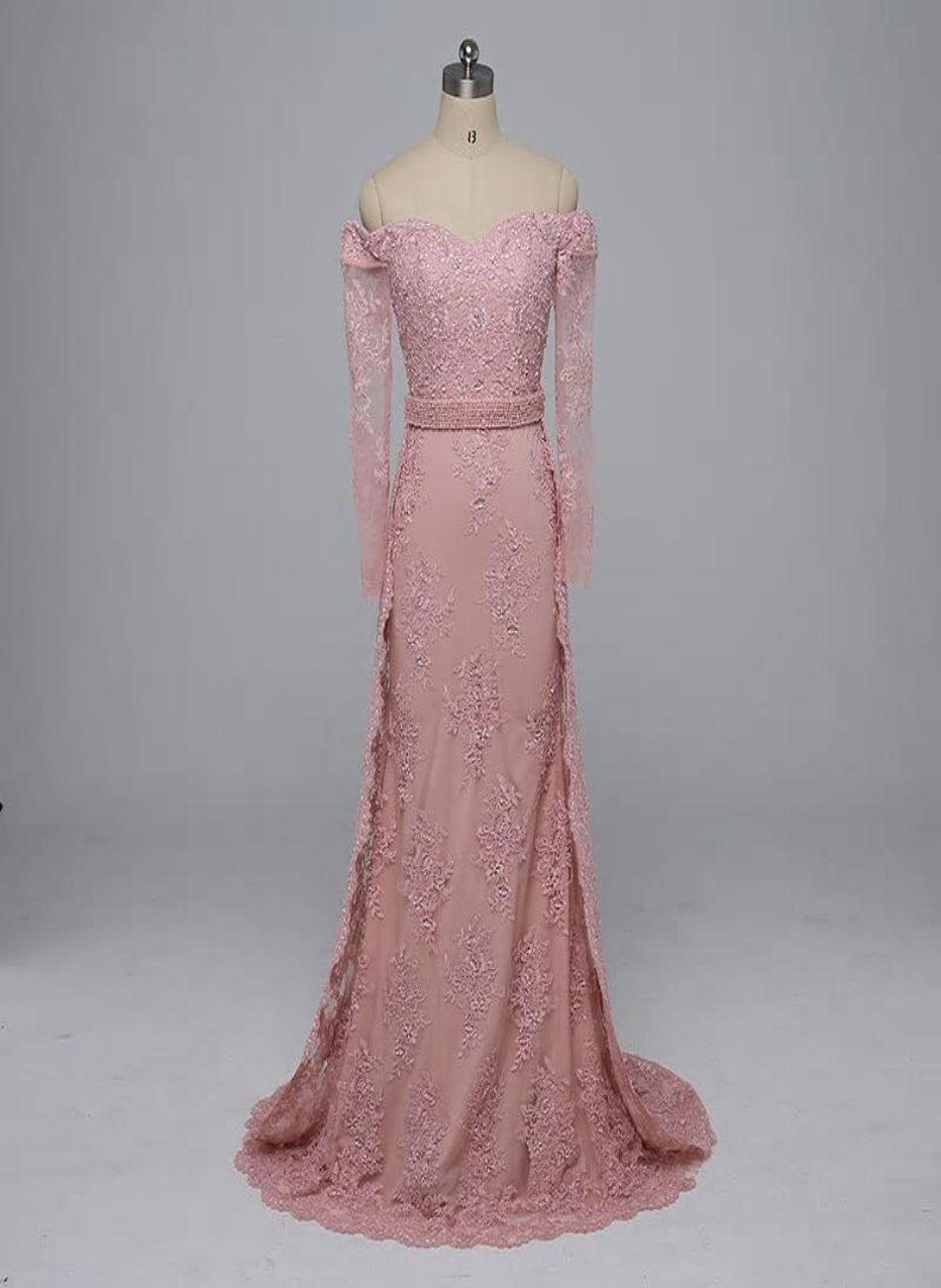 Sofia - Embroidery Pearls Evening Dress Mscooco.co.uk
