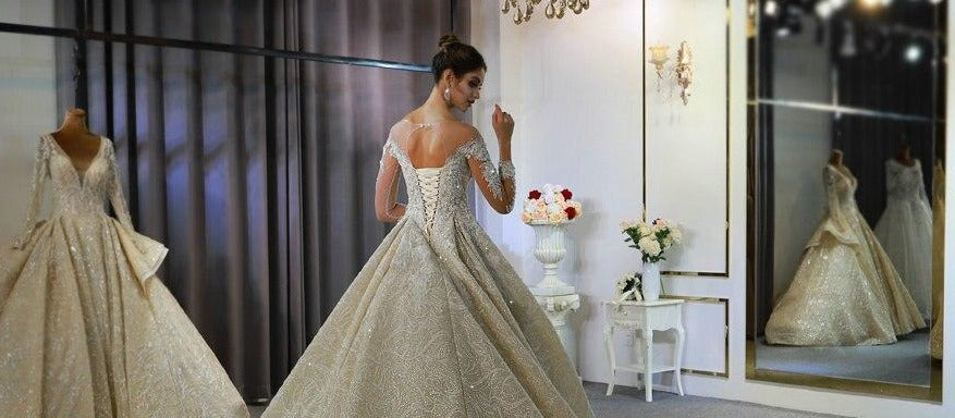 Heavy Beading Work Wedding Dress Mscooco.co.uk
