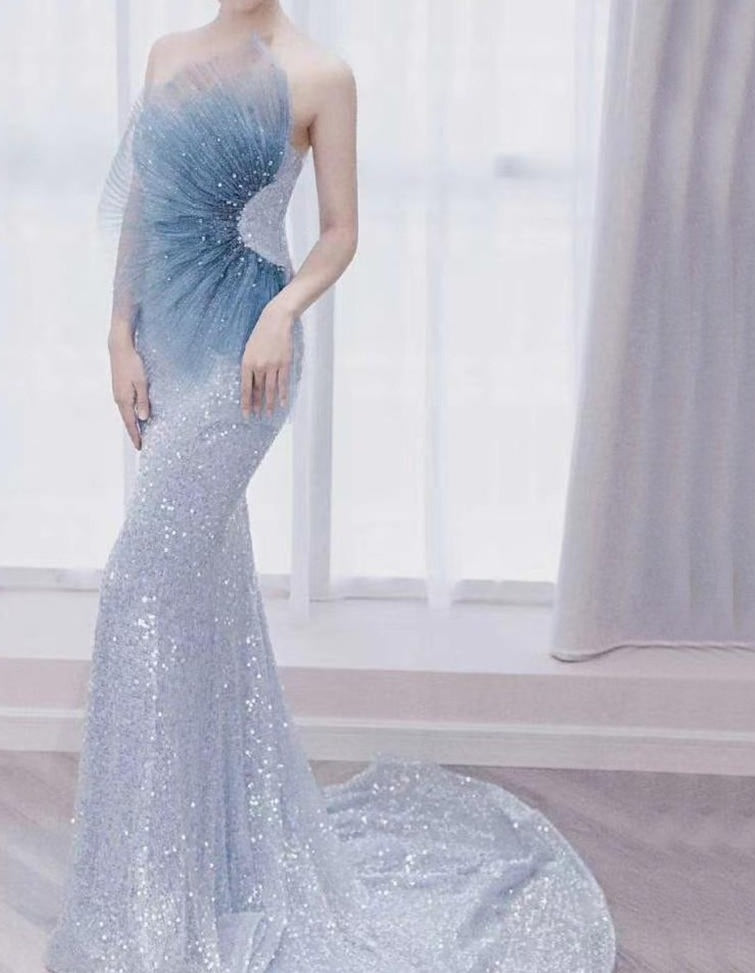 Rowan Mermaid Strapless Formal Dress Mscooco.co.uk