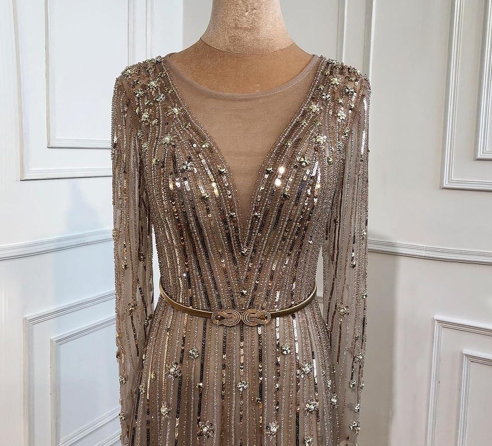 Makenna A-Line Luxury Sparkle Beading Formal Dress Mscooco.co.uk