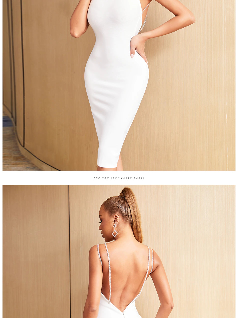 Spaghetti Strap Backless Bandage Dress Mscooco.co.uk