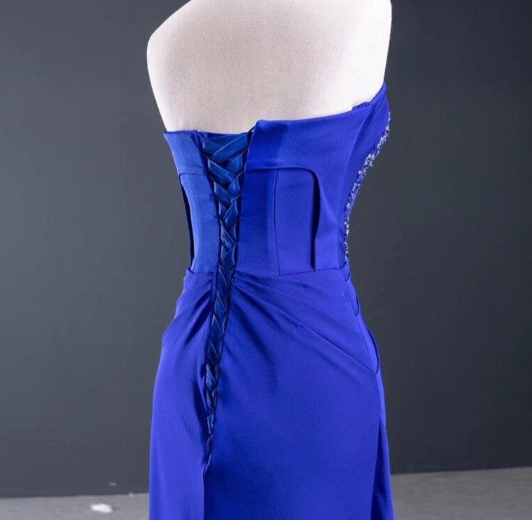 Adelaide Strapless High-end Satin Beading Formal Dress - Mscooco.co.uk