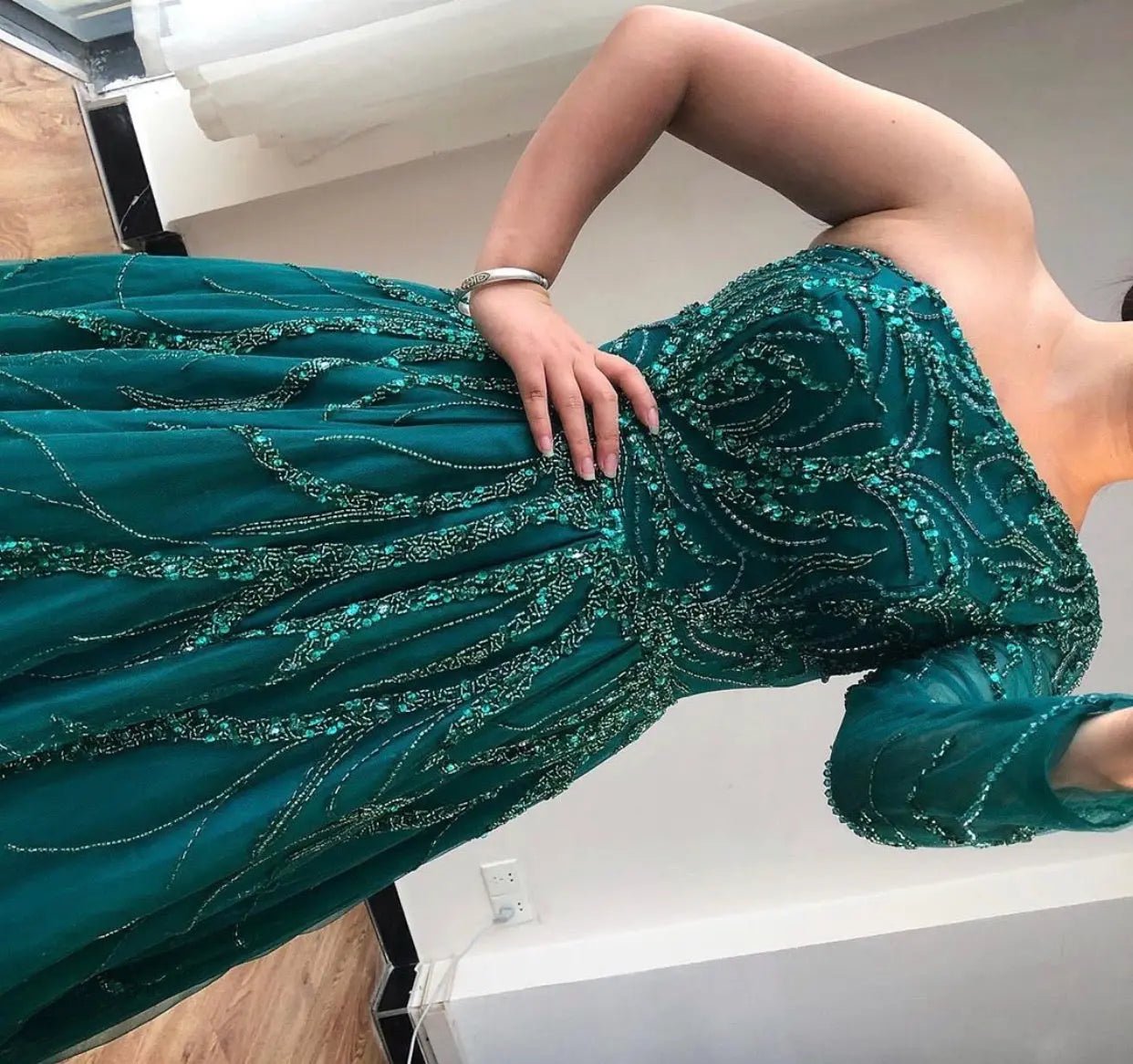 Alicia - Green Maxi Dress - Mscooco.co.uk