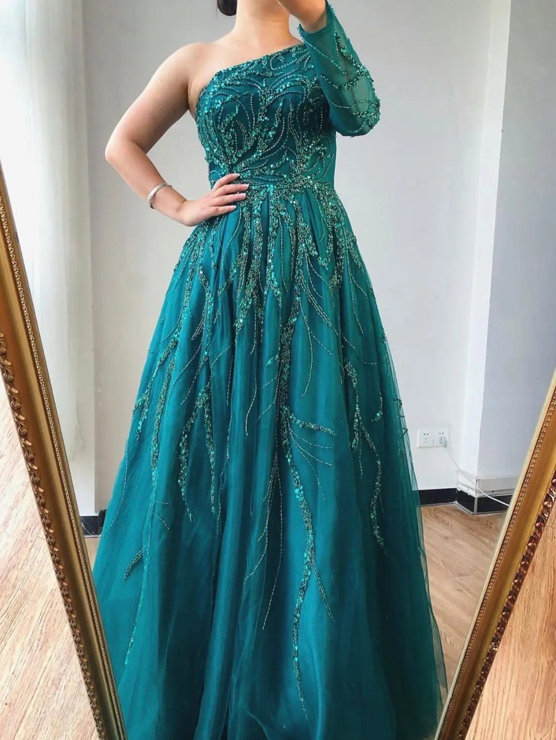 Alicia - Green Maxi Dress - Mscooco.co.uk