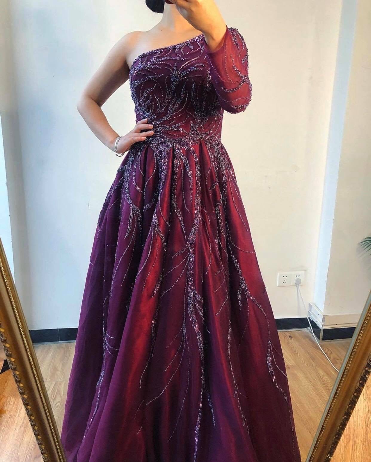 Alicia - Wine Red Maxi Dress - Mscooco.co.uk