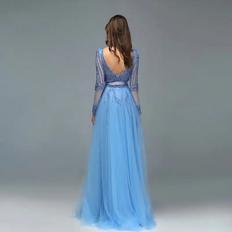 ALIZA - Luxe Sequined Sparkle Evening Gown - Mscooco.co.uk
