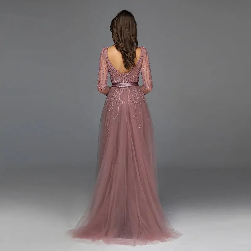 ALIZA - Luxe Sequined Sparkle Evening Gown - Mscooco.co.uk