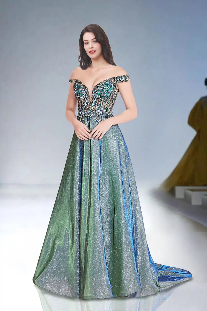 Alora Beading Crystal Sequin Evening Dress - Mscooco.co.uk