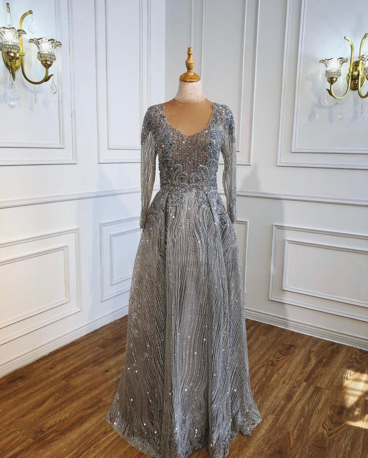 Aster Elegant Beading Luxury Evening Dress - Mscooco.co.uk