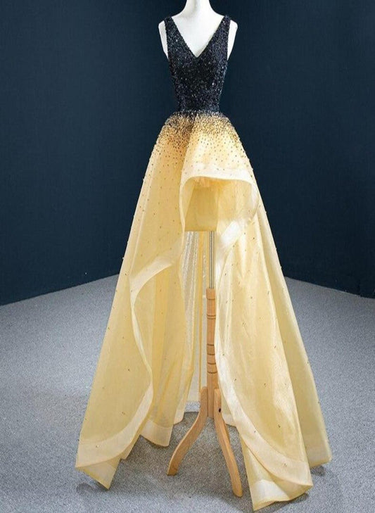 Asymmetrical Luxury Beading Formal Dress - Mscooco.co.uk