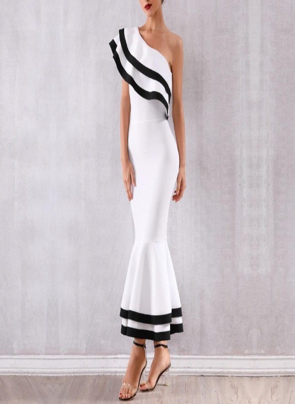 Bandage One Shoulder Evening Party Dress - Mscooco.co.uk
