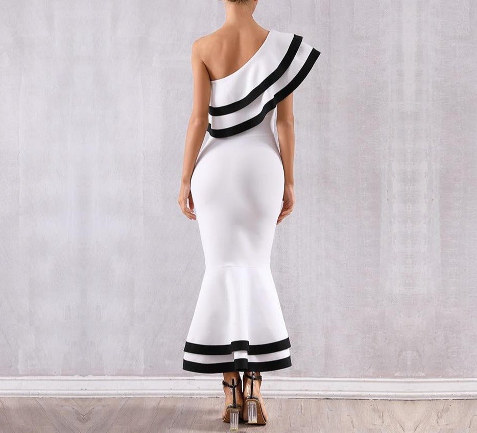 Bandage One Shoulder Evening Party Dress - Mscooco.co.uk