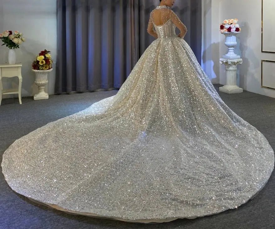 Beading Pearls Design Bridal Dress - Mscooco.co.uk