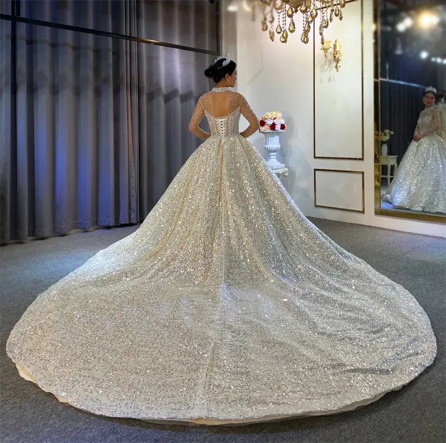 Beading Pearls Design Bridal Dress - Mscooco.co.uk