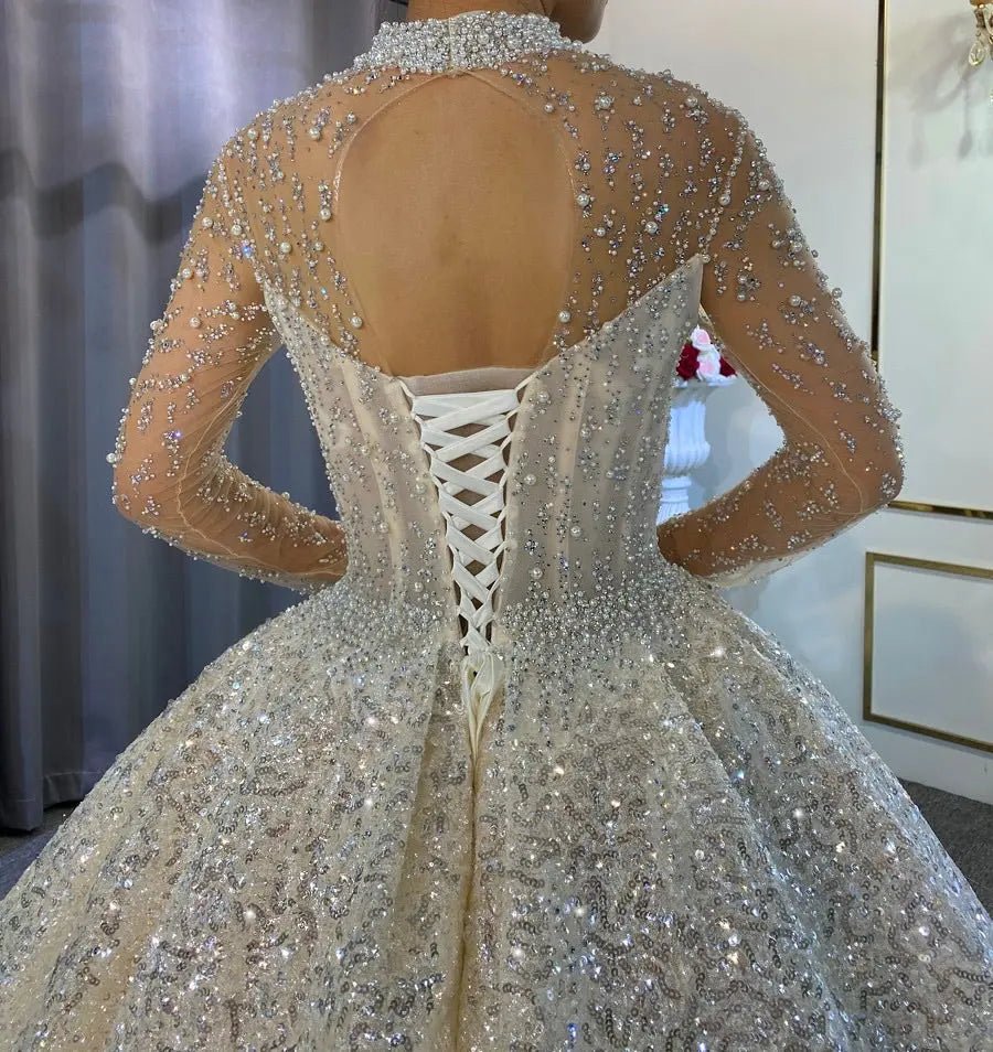 Beading Pearls Design Bridal Dress - Mscooco.co.uk