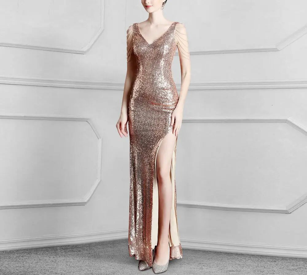 Belinda Elegant Sequins Mermaid Evening Dress - Mscooco.co.uk