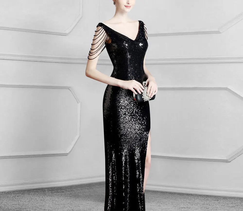 Belinda Elegant Sequins Mermaid Evening Dress - Mscooco.co.uk