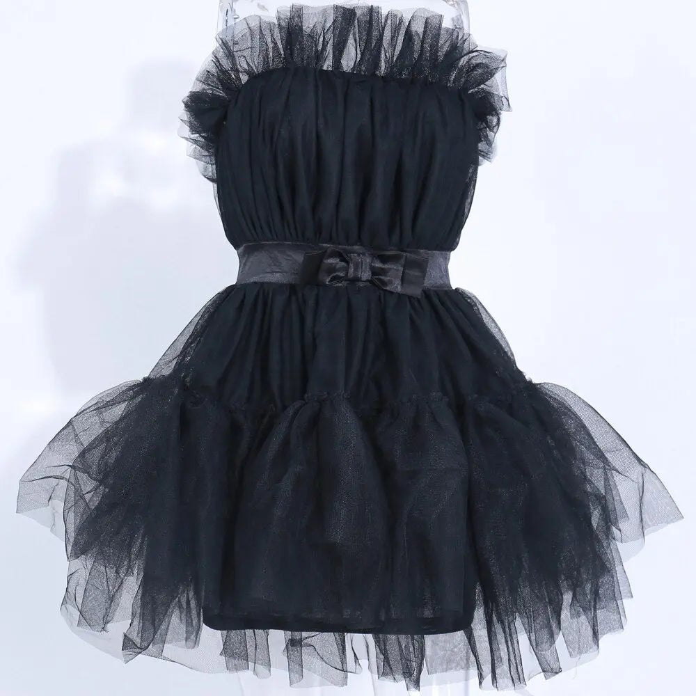 Black Mesh Backless Sexy Short Dress - Mscooco.co.uk