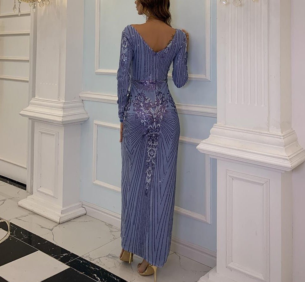 Brooklyn Sequin Long Sleeves Evening Dress - Mscooco.co.uk